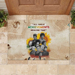 African Achievements Rubber Doormat Civil Rights Female Leaders Sunflower