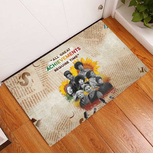African Achievements Rubber Doormat Civil Rights Female Leaders Sunflower