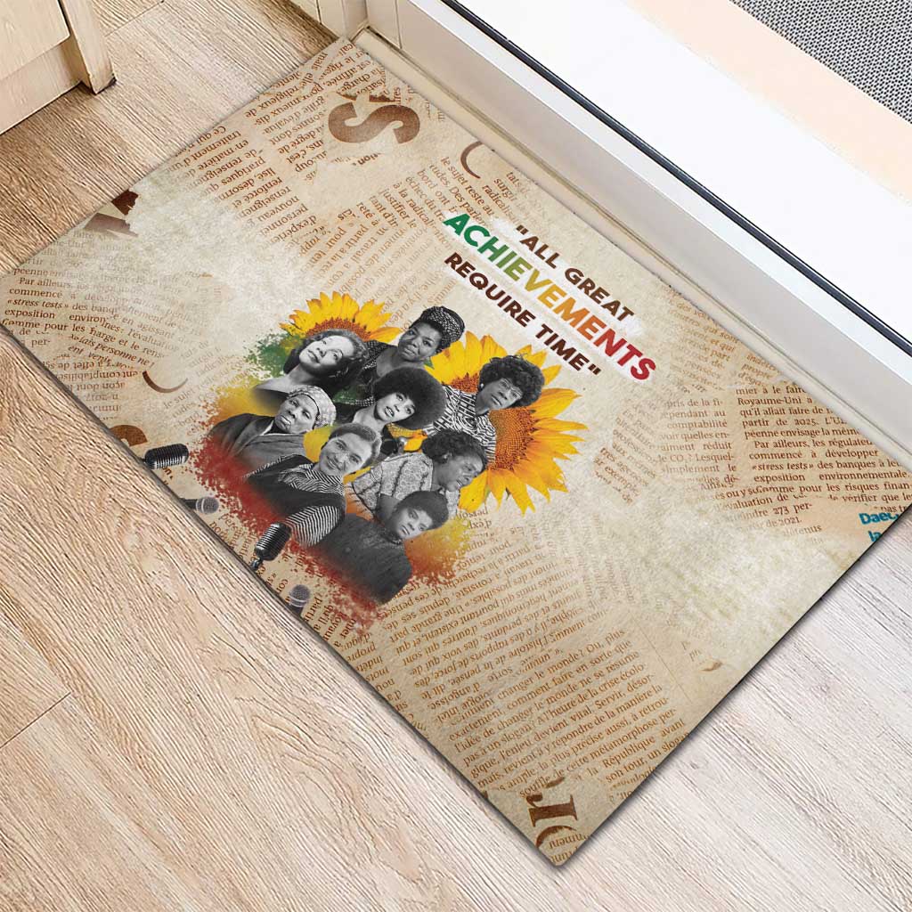 African Achievements Rubber Doormat Civil Rights Female Leaders Sunflower