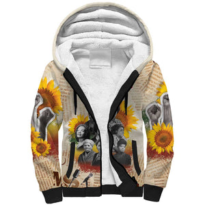 African Achievements Sherpa Hoodie Civil Rights Female Leaders Sunflower