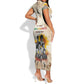 African Achievements Short Sleeve Bodycon Dress Civil Rights Female Leaders Sunflower DT04