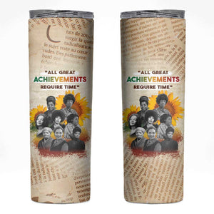 African Achievements Skinny Tumbler Civil Rights Female Leaders Sunflower