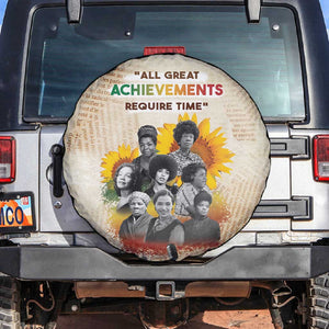 African Achievements Spare Tire Cover Civil Rights Female Leaders Sunflower