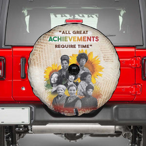 African Achievements Spare Tire Cover Civil Rights Female Leaders Sunflower