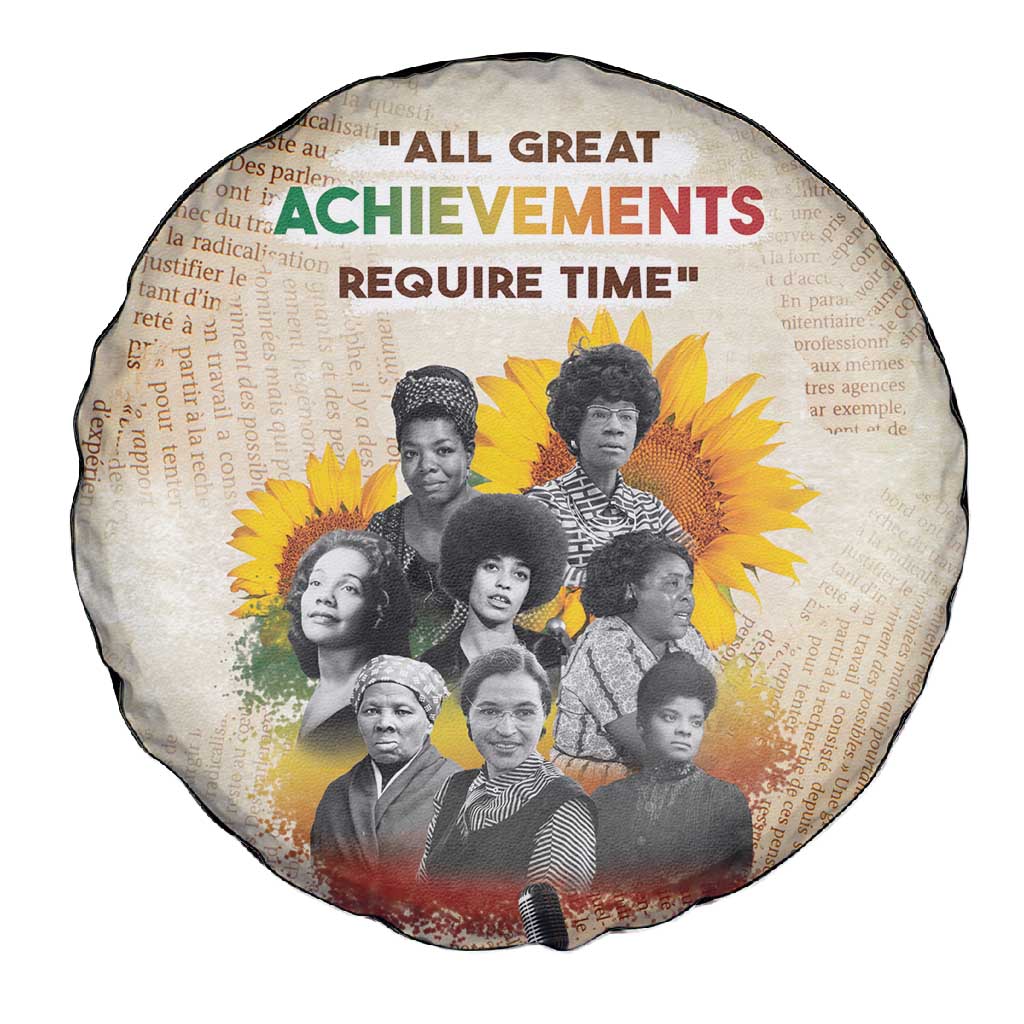 African Achievements Spare Tire Cover Civil Rights Female Leaders Sunflower