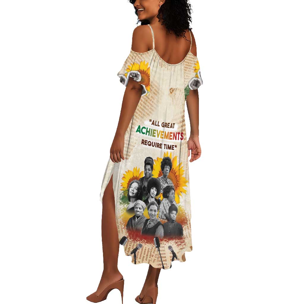 African Achievements Summer Maxi Dress Civil Rights Female Leaders Sunflower