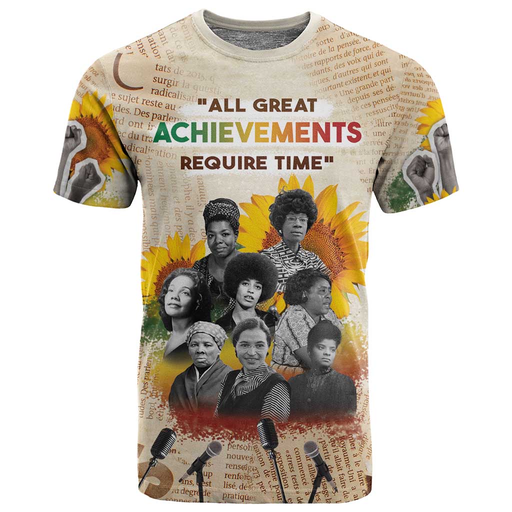 African Achievements T shirt Civil Rights Female Leaders Sunflower
