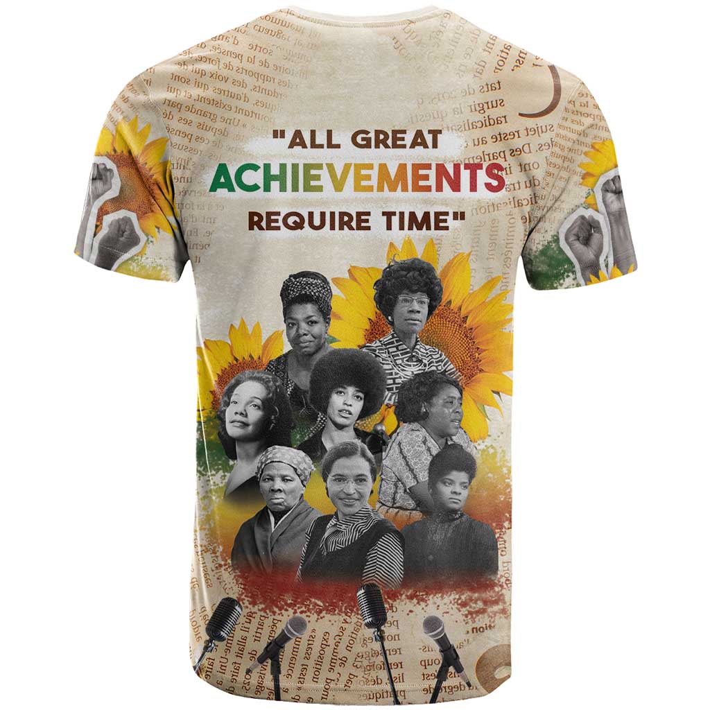 African Achievements T shirt Civil Rights Female Leaders Sunflower
