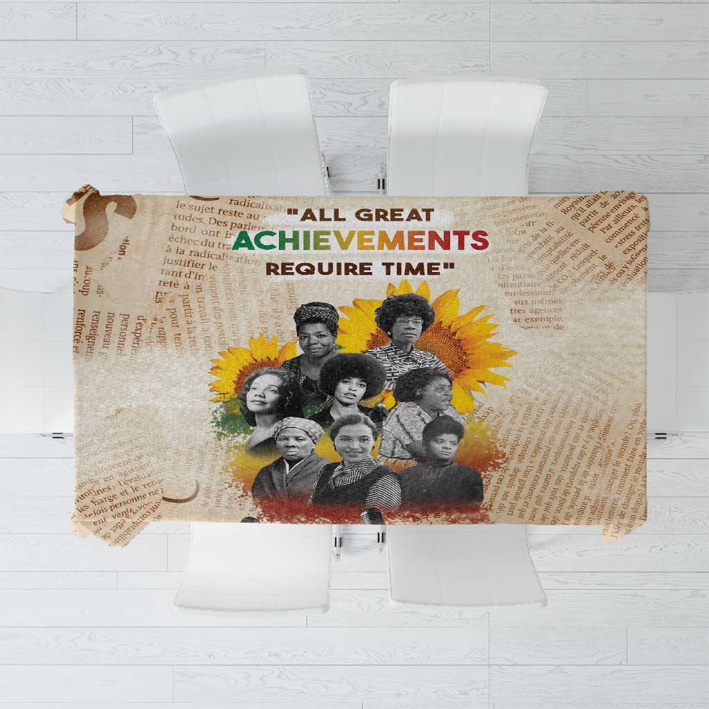 African Achievements Tablecloth Civil Rights Female Leaders Sunflower