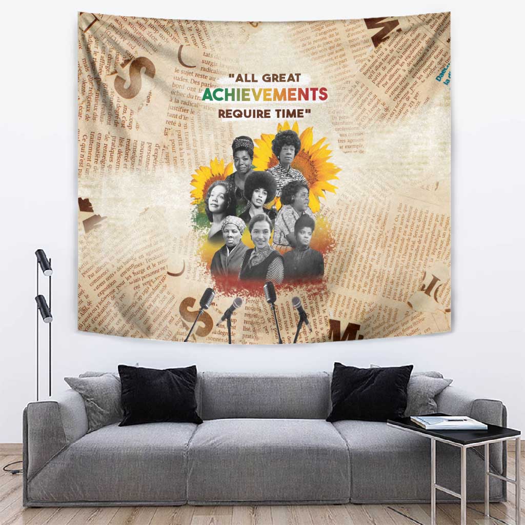 African Achievements Tapestry Civil Rights Female Leaders Sunflower