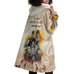 African Achievements Wearable Blanket Hoodie Civil Rights Female Leaders Sunflower