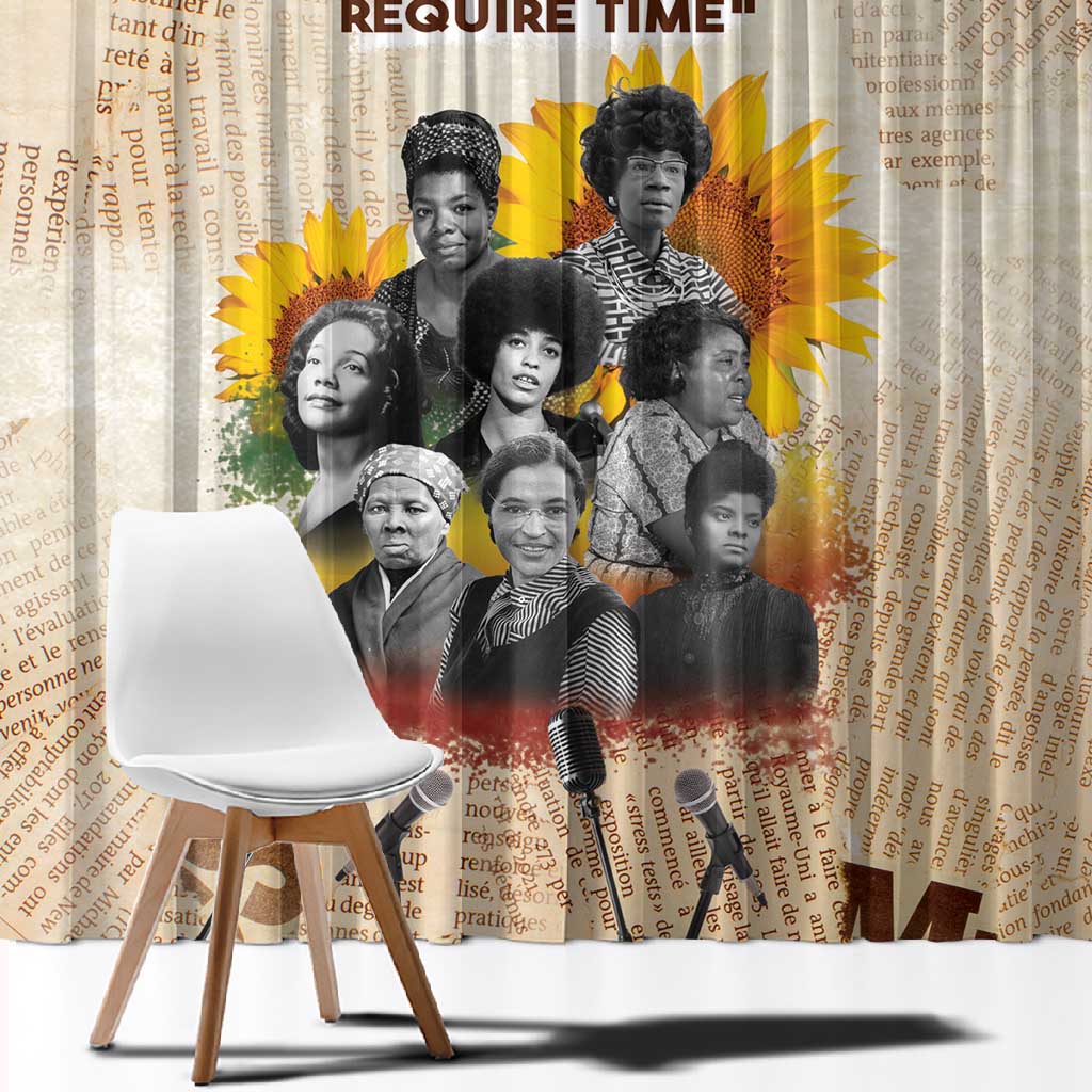 African Achievements Window Curtain Civil Rights Female Leaders Sunflower