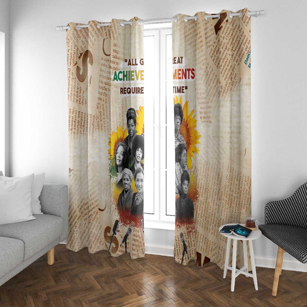 African Achievements Window Curtain Civil Rights Female Leaders Sunflower