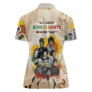 African Achievements Women Polo Shirt Civil Rights Female Leaders Sunflower