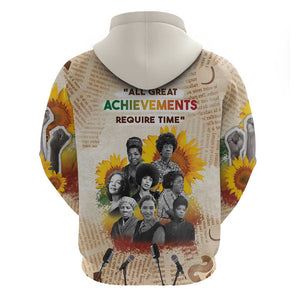 African Achievements Zip Hoodie Civil Rights Female Leaders Sunflower