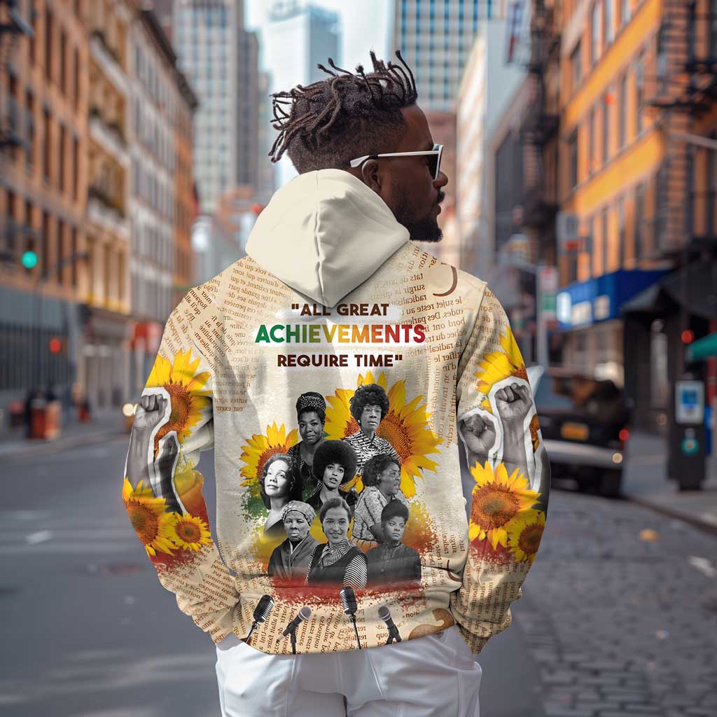 African Achievements Zip Hoodie Civil Rights Female Leaders Sunflower