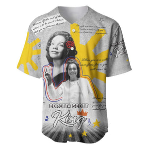 African American Coretta Scott King Baseball Jersey Honoring The Legacy Hand Draw Style