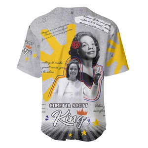 African American Coretta Scott King Baseball Jersey Honoring The Legacy Hand Draw Style