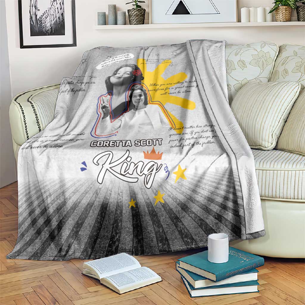African American Coretta Scott King Blanket Honoring The Legacy Hand Draw Style