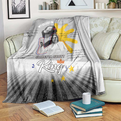 African American Coretta Scott King Blanket Honoring The Legacy Hand Draw Style