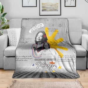 African American Coretta Scott King Blanket Honoring The Legacy Hand Draw Style