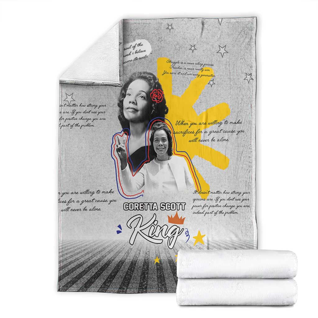 African American Coretta Scott King Blanket Honoring The Legacy Hand Draw Style