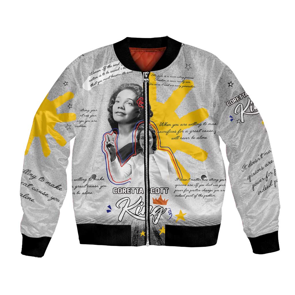 African American Coretta Scott King Bomber Jacket Honoring The Legacy Hand Draw Style