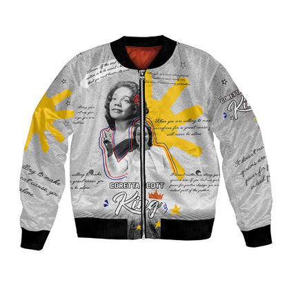 African American Coretta Scott King Bomber Jacket Honoring The Legacy Hand Draw Style