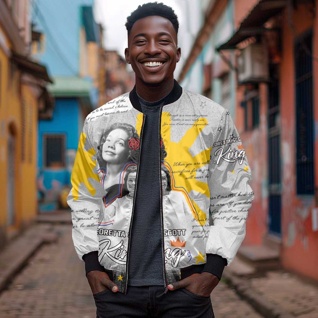African American Coretta Scott King Bomber Jacket Honoring The Legacy Hand Draw Style
