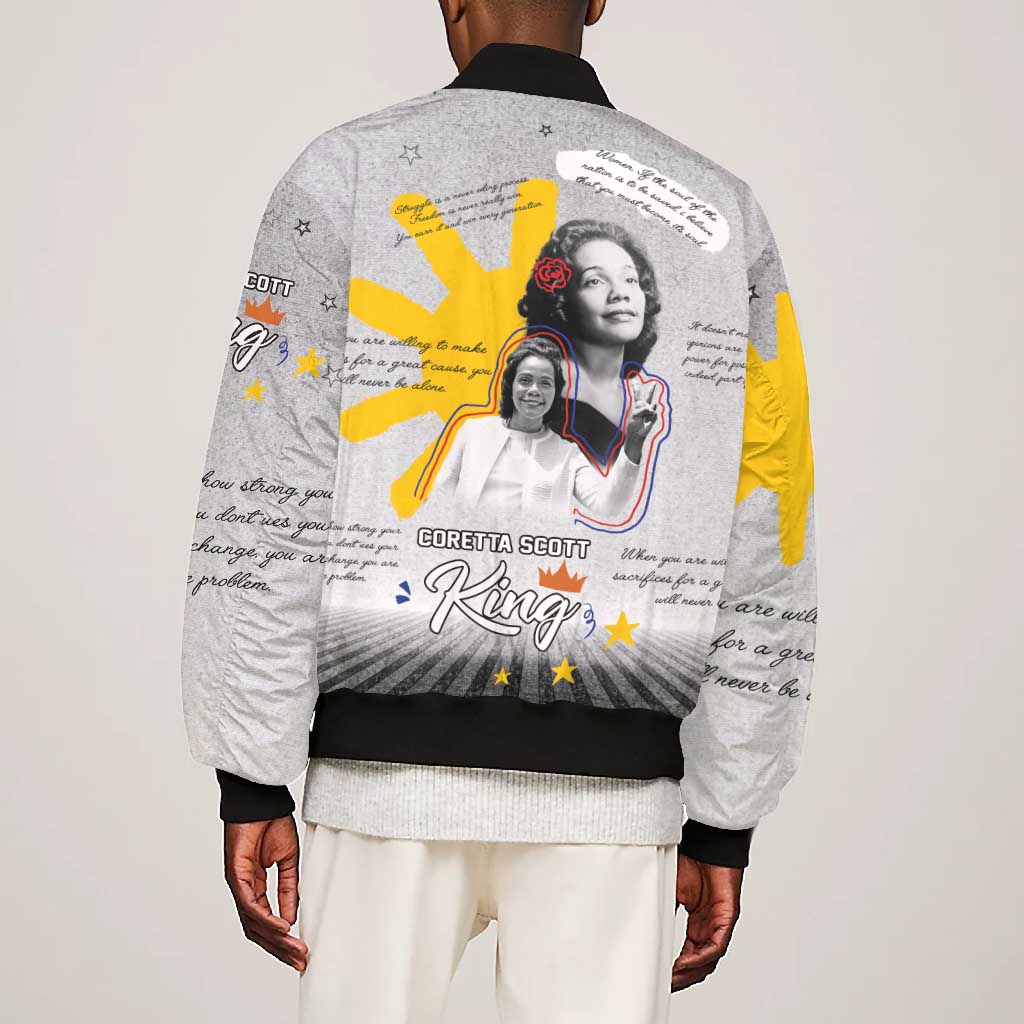 African American Coretta Scott King Bomber Jacket Honoring The Legacy Hand Draw Style