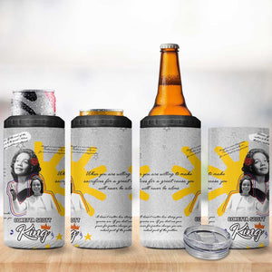 African American Coretta Scott King 4 in 1 Can Cooler Tumbler Honoring The Legacy Hand Draw Style