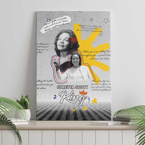 African American Coretta Scott King Canvas Wall Art Honoring The Legacy Hand Draw Style