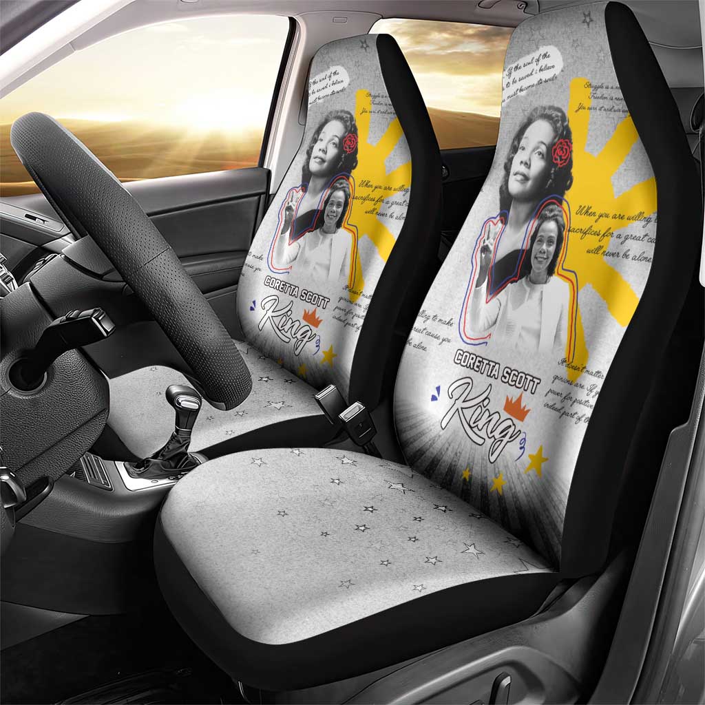 African American Coretta Scott King Car Seat Cover Honoring The Legacy Hand Draw Style