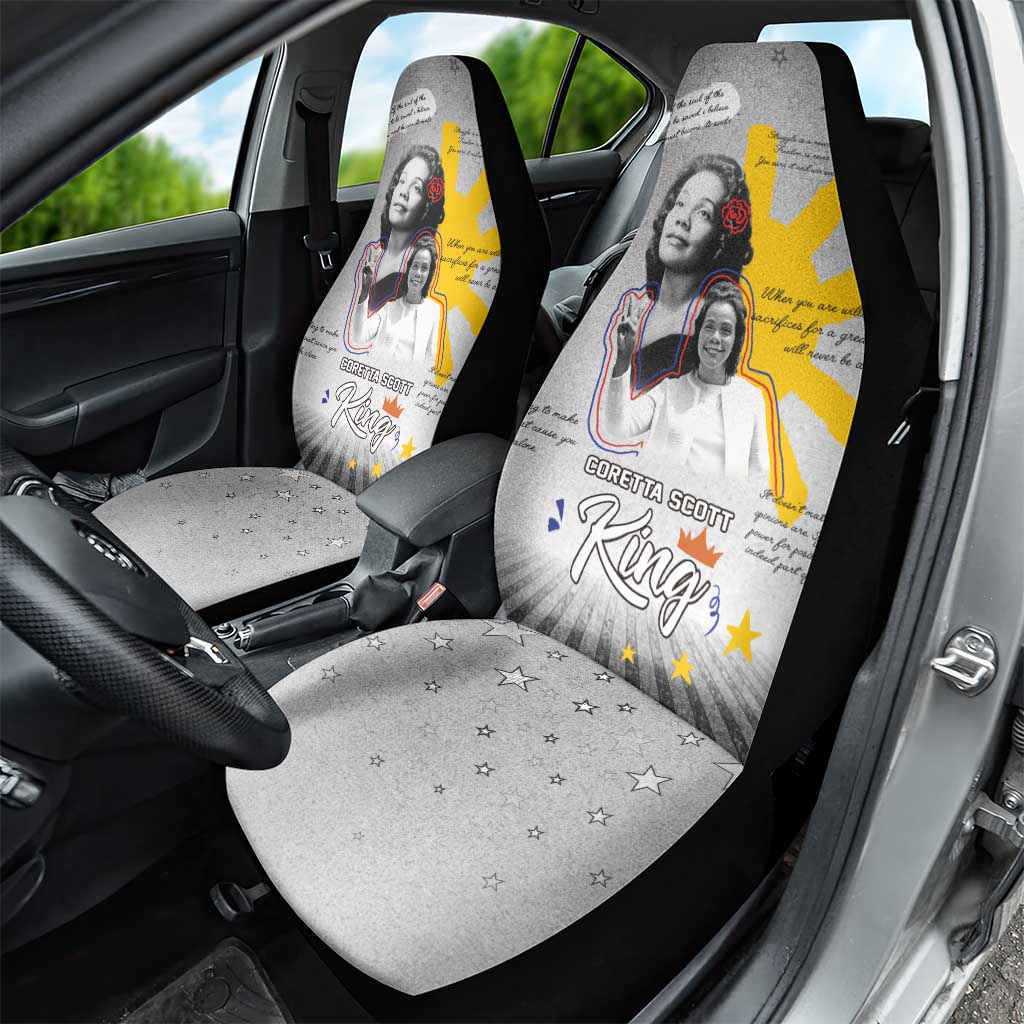African American Coretta Scott King Car Seat Cover Honoring The Legacy Hand Draw Style