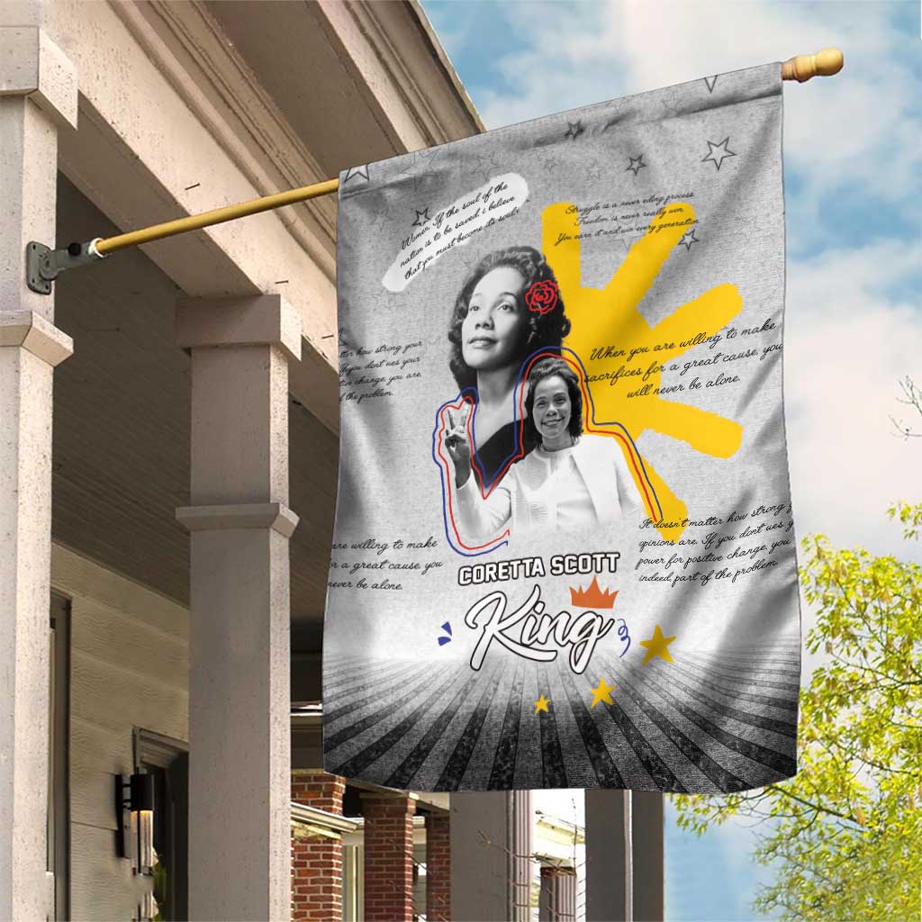 African American Coretta Scott King Garden Flag Honoring The Legacy Hand Draw Style