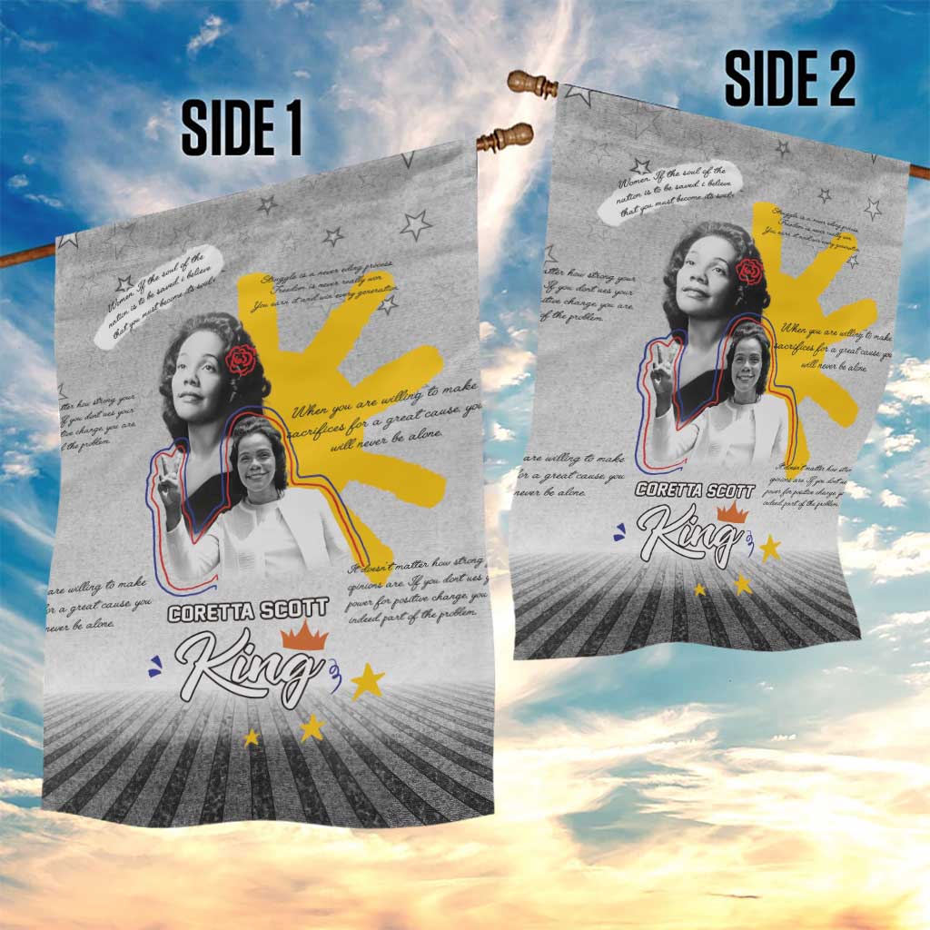 African American Coretta Scott King Garden Flag Honoring The Legacy Hand Draw Style