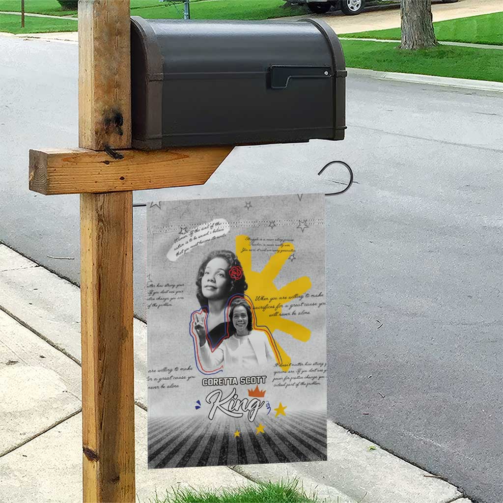 African American Coretta Scott King Garden Flag Honoring The Legacy Hand Draw Style