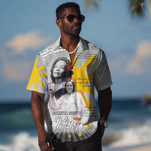 African American Coretta Scott King Hawaiian Shirt Honoring The Legacy Hand Draw Style