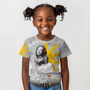 African American Coretta Scott King Kid T shirt Honoring The Legacy Hand Draw Style