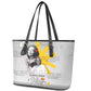African American Coretta Scott King Leather Tote Bag Honoring The Legacy Hand Draw Style
