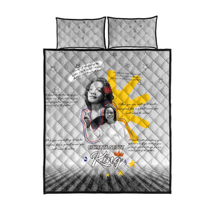 African American Coretta Scott King Quilt Bed Set Honoring The Legacy Hand Draw Style