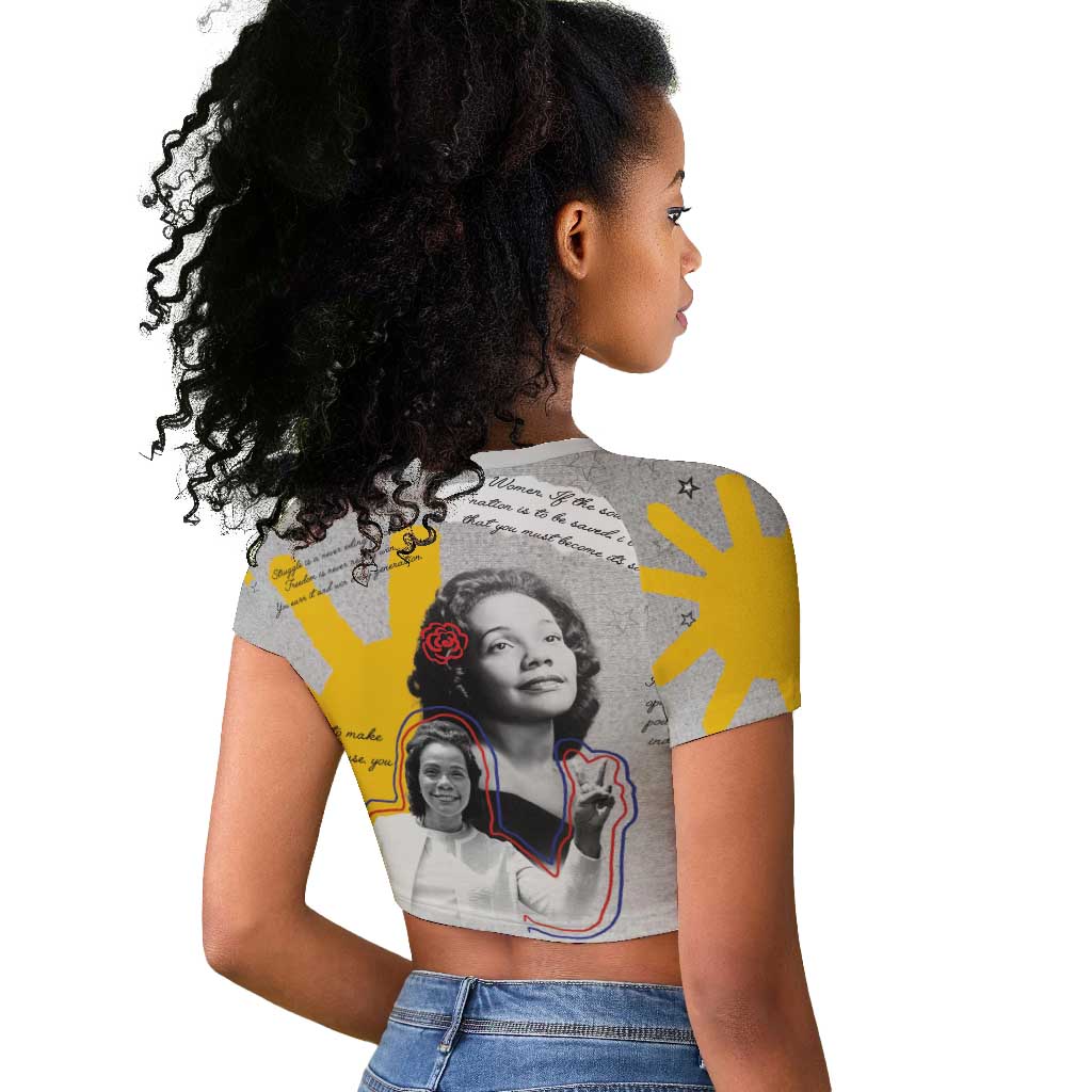 African American Coretta Scott King Raglan Cropped T shirt Honoring The Legacy Hand Draw Style