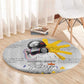 African American Coretta Scott King Round Carpet Honoring The Legacy Hand Draw Style