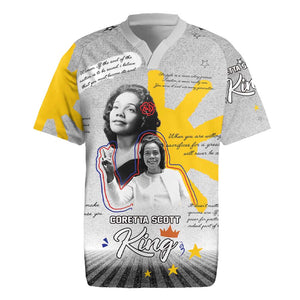 African American Coretta Scott King Rugby Jersey Honoring The Legacy Hand Draw Style