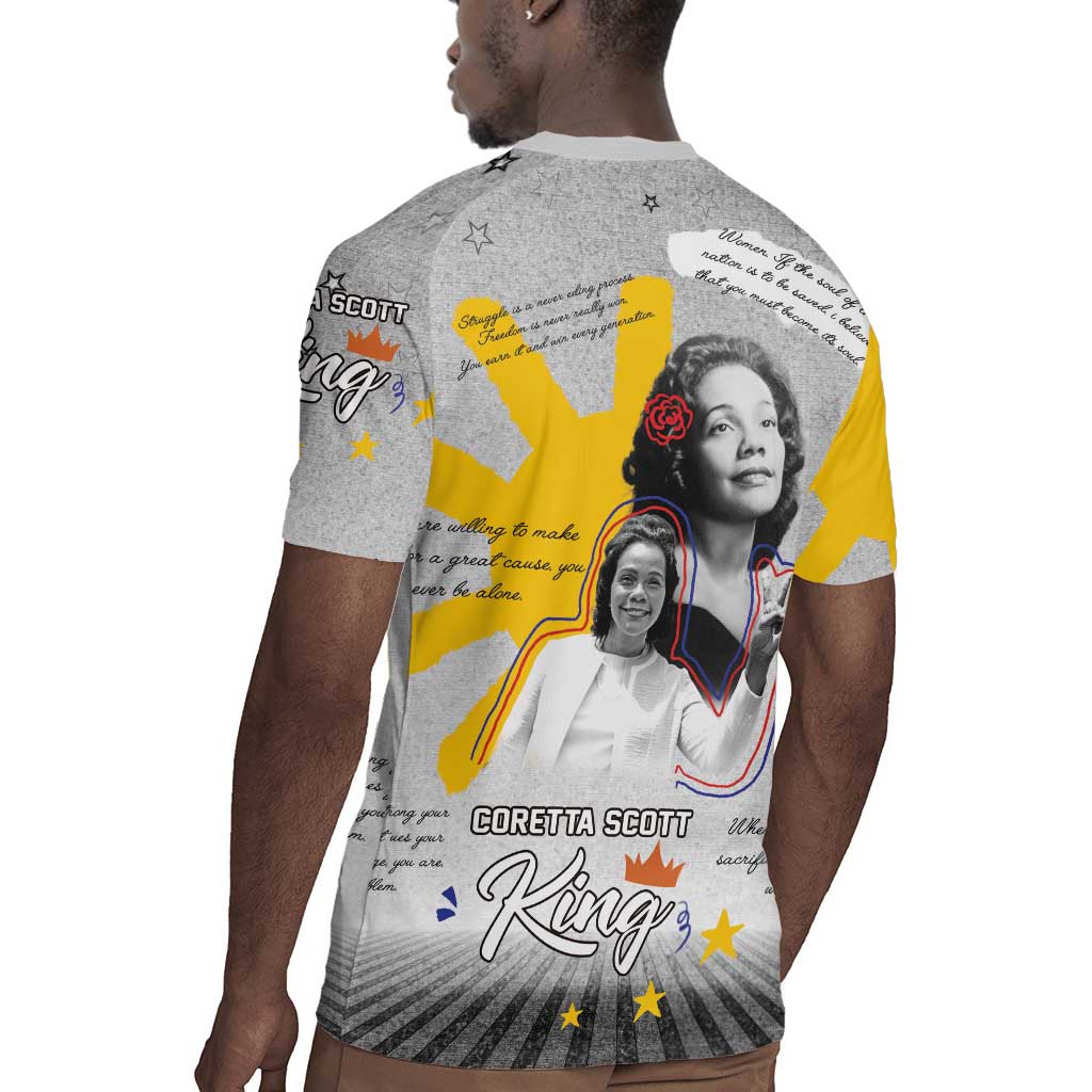 African American Coretta Scott King Rugby Jersey Honoring The Legacy Hand Draw Style