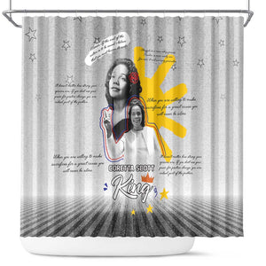 African American Coretta Scott King Shower Curtain Honoring The Legacy Hand Draw Style
