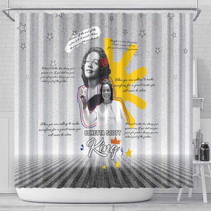 African American Coretta Scott King Shower Curtain Honoring The Legacy Hand Draw Style