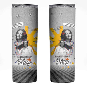African American Coretta Scott King Skinny Tumbler Honoring The Legacy Hand Draw Style