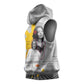 African American Coretta Scott King Sleeveless Hoodie Honoring The Legacy Hand Draw Style - African Pride