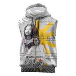 African American Coretta Scott King Sleeveless Zip Hoodie Honoring The Legacy Hand Draw Style - African Pride